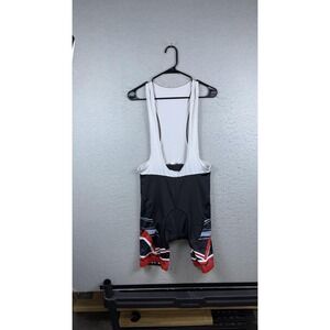 SPONEED Bib Cycling Shorts Mens Large Padded Bike Bibs Black Red White 3D Pad